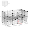 Pet Playpen DIY Small Animal Cage 36 Panels Portable Metal Wire Yard Fence with Door and Ramp for Rabbits, Kitten, Puppy 14" x 14"