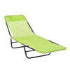 Portable Sun Lounger, Lightweight Folding Chaise Lounge Chair w/ Adjustable Backrest & Pillow for Beach, Poolside and Patio, Green & Black