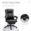 Leather Office Chair, Executive Chair with Footrest, Adjustable Height for Office, Ergonomic Chair, Black