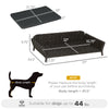 Rattan Dog Sofa, Wicker Pet Bed, Raised Cat Couch, with Steel Frame, Soft Washable Cushion, for Small and Medium Dog, Charcoal Grey