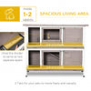48" 2 Tier Rabbit Hutch, Bunny Cage, Guinea Pig Cage, Bunny Run, Indoor Outdoor Small Animal House with Opening Top & Slide-out Tray