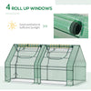 6' x 3' x 3' Portable Greenhouse, Garden Hot House with Two PE/PVC Covers, Steel Frame and 2 Roll Up Windows, Green