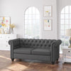 2-Seater Oversize Loveseat Linen Fabric Sofa Couch 73 Inches with Rubberwood Legs & Rolled Arms for Living Room, Grey