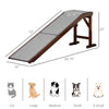 Pet Ramp Bed Steps for Dogs Cats Non-slip Carpet Top Platform Pine Wood 69.75"L x 16"W x 25"H Brown Grey