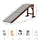 Pet Ramp Bed Steps for Dogs Cats Non-slip Carpet Top Platform Pine Wood 69.75"L x 16"W x 25"H Brown Grey