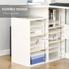 L-Shaped Corner Home Office Computer Desk, Study Table PC Workstation with Storage Shelf, Space Saving, White Wood Grain