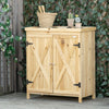 Garden Storage Cabinet, Outdoor Tool Shed with Galvanized Top and Two Shelves for Yard Tools or Pool Accessories, Natural