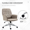 Desk Chair Armchair Office Chair Modern Mid-Back Tufted Linen Fabric With Arms Swivel Height Adjustable Light Grey