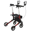 Adjustable Aluminum Rollator Medical Walker Wheelchair W/ Bag. Armrest