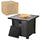 30" 50 000 BTU Outdoor Patio Backyard Gas Fire Pit Table with Beautiful Slate Tabletop & Wicker Design