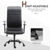 High-Back Office Chair with Faux Leather  Rocking Function/Adjustable Seat Height  and 360 Swivel Wheels  Black