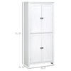 72" Freestanding 4-Door Kitchen Pantry, Storage Cabinet Organizer with 4-Tiers, and Adjustable Shelves, White