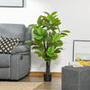 4.5ft Artificial Fiddle Leaf Fig Tree, Faux Decorative Plant in Nursery Pot for Indoor or Outdoor DÃ©cor