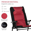 2 Piece Folding Rocking Chair Set with Armrests, Padded Seat and Backrest, Red & Black