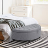 Half Moon Modern Luxurious Polyester Fabric Storage Ottoman Bench with Legs Lift Lid Thick Sponge Pad for Living Room, Entryway, Grey