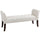 End of Bed Bench with Button Tufted Design, Upholstered Bench with Arms and Solid Wood Legs for Bedroom, Cream White
