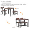 Industrial 4 Piece Dining Room Table Set with Bench Wooden Kitchen Table and Chairs w/ Storage Rack for Kitchen, Dinette, Rustic Brown/Black