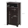 Modern Floor Bathroom Storage Cabinet, Free Standing Cupboard with Drawer and Adjustable Shelf, Living Room Organizer, Small, Brown