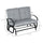 Outdoor Glider Bench, 2-Person Patio Rocker Loveseat with Tufted Cushions, Steel Frame for Porch, Garden Backyard, Gray