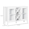 Coffee Bar Cabinet, Sideboard Buffet Cabinet with Removable Wine Rack, Tempered Glass Door and Adjustable Shelves, Wine Cabinet for Living Room, Kitchen, Entryway, White
