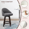 26" Counter Height Bar Stools, Linen Fabric Kitchen Stools with Nailhead Trim, Rubber Wood Legs and Footrest for Dining Room, Counter, Pub, Set of 4, Dark Gray