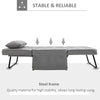 4-In-1 Design Convertible Sofa Tea Table Lounge Chair Single Bed with 5-Level Adjustable Backrest, Footstool and Metal Frame for Bedroom, Grey