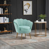 Modern Velvet-Touch Fabric Accent Chair Leisure Club Chair with Gold Metal Legs for Living Room  Green