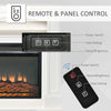 32" Electric Fireplace with Mantel, Freestanding Heater with LED Log Flame, Shelf and Remote Control, 1400W, White
