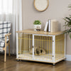 Dog Crate with Soft Washable Cushion, Lockable Front Door, for Small Medium Dogs, Oak
