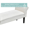 52" Linen Upholstered Accent Ottoman Bench With Armrests, Cream White