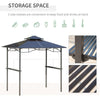 8' x 5' Barbecue Grill Gazebo Tent, Outdoor BBQ Canopy with Side Shelves, and Double Layer PC Roof, Brown