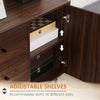 Kitchen Storage Sideboard, Buffet Cabinet with 2 Cupboards, 3 Drawers and Adjustable Shelves for Living Room, Brown
