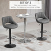 Modern Bar Stools Set of 2 Swivel Bar Height Barstools Chairs with Adjustable Height, Round Heavy Metal Base, and Footrest, Grey
