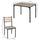 Modern 5-Piece Wooden Dining Kitchen table set 1 Table 4 Chairs Metal legs Grey