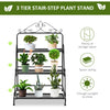 3 Tier Metal Plant Stand, Ladder Display Shelf, Flower Pot Holder, Storage Organizer Rack for Indoor Outdoor Patio Balcony Yard
