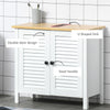Under-Sink Storage Cabinet with Double Layers Bathroom Cabinet Space Saver Organizer 2 Door Floor Cabinet  White