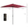 9' x 7' Patio Umbrella Outdoor Table Market Umbrella with Crank, Solar LED Lights, 45Â° Tilt, Push-Button Operation, for Deck, Wine Red