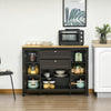 47" Modern Buffet Cabinet, Storage Sideboard with Glass Door Cabinets, Pull-Out Drawers and Adjustable Shelving for Kitchen, Oak/Dark Brown