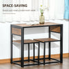 Industrial 3-Piece Dining Table and 2 Chair Set for Small Space in the Dining Room or Kitchen, Vintage Wood