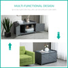 Cat Litter Box Furniture Hidden Litter Box Enclosure Cabinet Indoor Cat Washroom Double-door Nightstand End Table with Cat Hole Grey