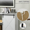 Farmhouse Kitchen Sideboard, Buffet Cabinet with Sliding Barn Door and 3 Storage Drawers for Living Room, White