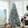 7.5' Prelit Artificial Flocked Christmas Trees, with Snow Frosted Branches, Cold White LED Lights, Auto Open