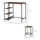 Dining Table Set, Bar Table and Stools with Storage Shelf, Reinforced Crossbar, 3 Piece Dining Set, Rustic Brown/Black