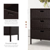 32" Poolside Rattan Wicker Patio Organizer Storage Cabinet with 3 Large Drawers & Weather-Fighting Materials