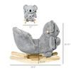 Kids Plush Ride-On Rocking Horse Koala-shaped Plush Toy Rocker with Gloved Doll Realistic Sounds for Child 18-36 Months Grey