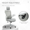 High Back Mesh Chair, Home Office Task Computer Chair with Adjustable Height, Lumbar Back Support, Headrest, and Arms, Grey