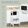 2-in-1 Kids Kitchen Step Stool, Detachable Toddler Table and Chair Set, Toddler Step Stool with Safety Rail Chalkboard for Bathroom, White