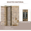 Hand Woven Room Divider, 4 Panel Folding Privacy Screen, Indoor Reed Partition Wall, 63"x67"x0.75", Brown