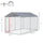 Dog Kennel Heavy Duty Playpen with Galvanized Steel Secure Lock Mesh Sidewalls and Waterproof Cover for Backyard & Patio, 13' x 7.5' x 7.5'