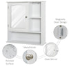 Bathroom Cabinet  Wall Mount Storage Organizer with Mirror  Adjustable Shelf  Wood Medicine Cabinet  White